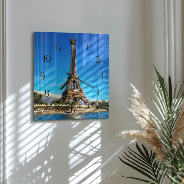 Wanduhr aus glas Eiffelturm Paris