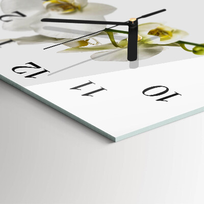 Wanduhr aus glas Orchidee