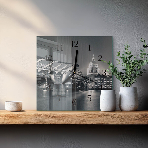 Wanduhr aus glas Horizont