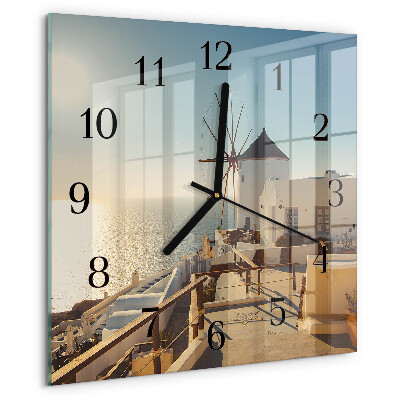 Wanduhr aus glas Santorini