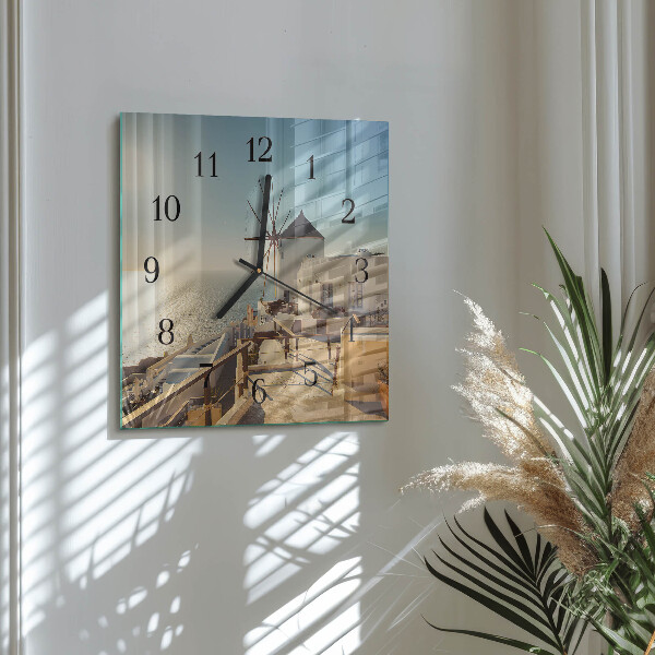 Wanduhr aus glas Santorini