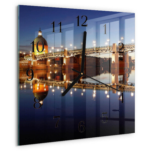 Wanduhr aus glas Flussbrücke