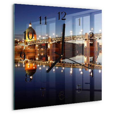 Wanduhr aus glas Flussbrücke