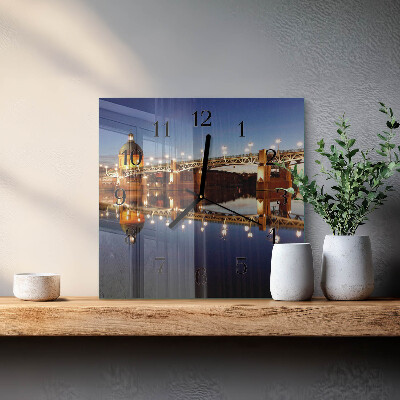 Wanduhr aus glas Flussbrücke