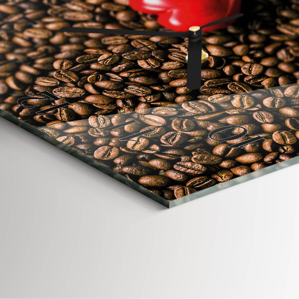 Wanduhr aus glas Kaffeebohnen