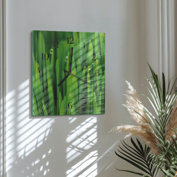 Wanduhr aus glas Gras