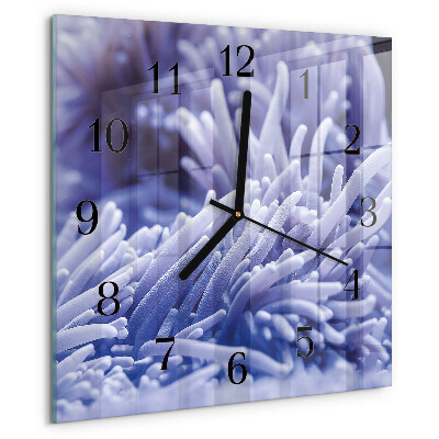Wanduhr aus glas Anemone