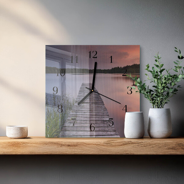 Wanduhr aus glas Brücke