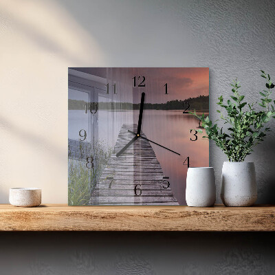 Wanduhr aus glas Brücke
