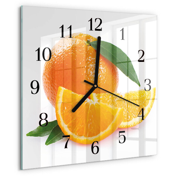 Wanduhr aus glas Orangen
