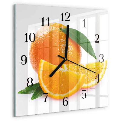 Wanduhr aus glas Orangen