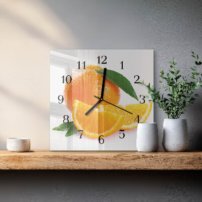 Wanduhr aus glas Orangen