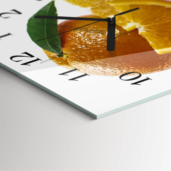 Wanduhr aus glas Orangen
