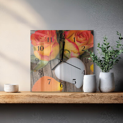 Wanduhr aus glas Herz