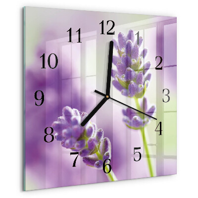 Wanduhr aus glas Lavendel