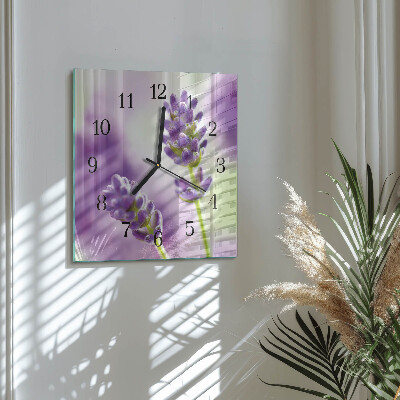 Wanduhr aus glas Lavendel