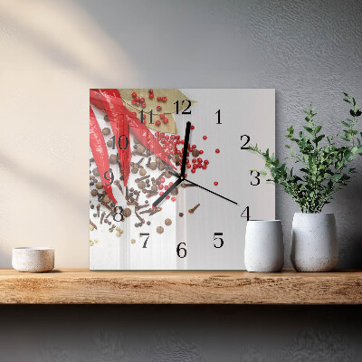 Wanduhr aus glas Rote Paprika