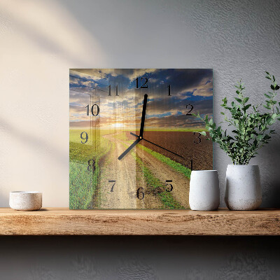 Wanduhr aus glas Feld