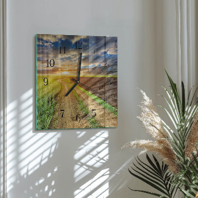Wanduhr aus glas Feld