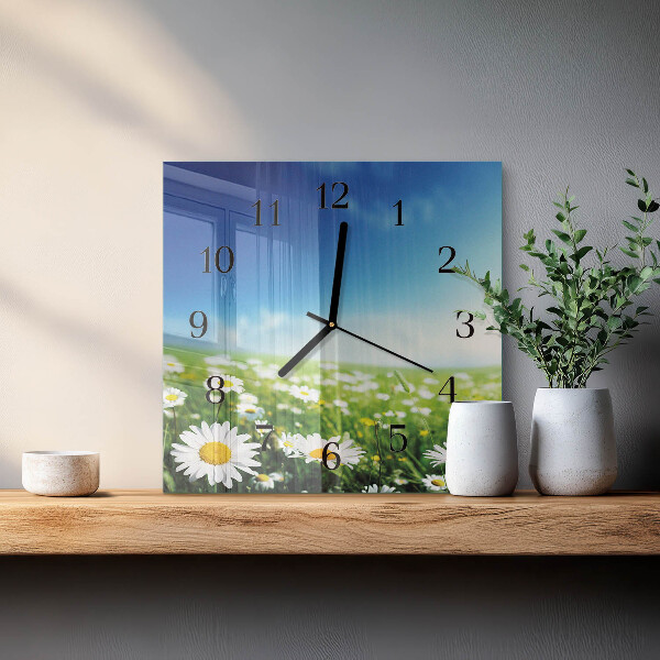Wanduhr aus glas Wiese