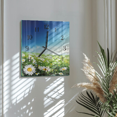 Wanduhr aus glas Wiese