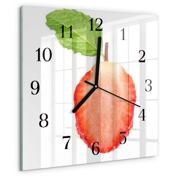 Wanduhr aus glas Erdbeere