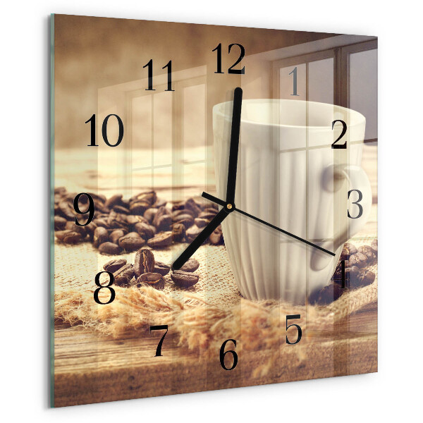 Wanduhr aus glas Kaffee