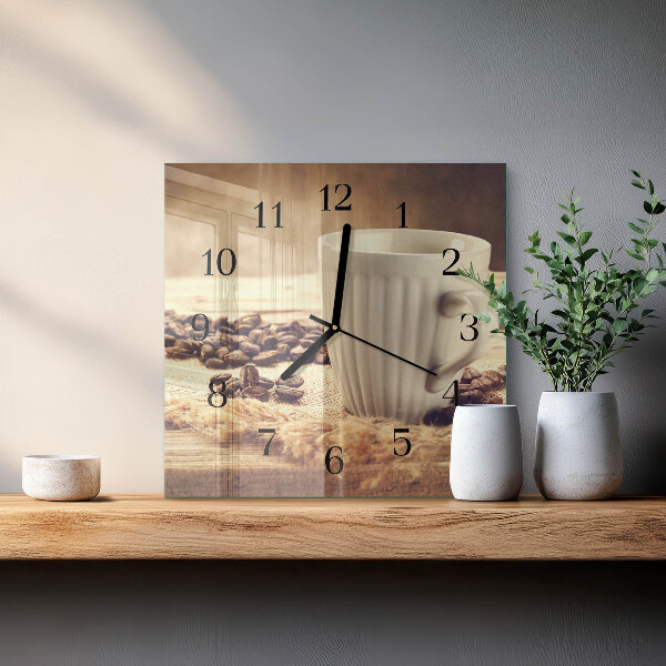 Wanduhr aus glas Kaffee