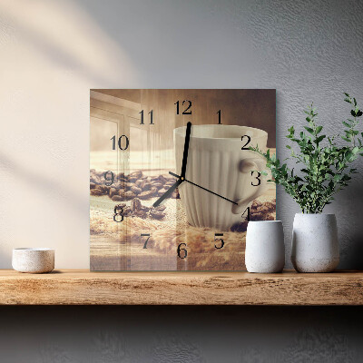Wanduhr aus glas Kaffee