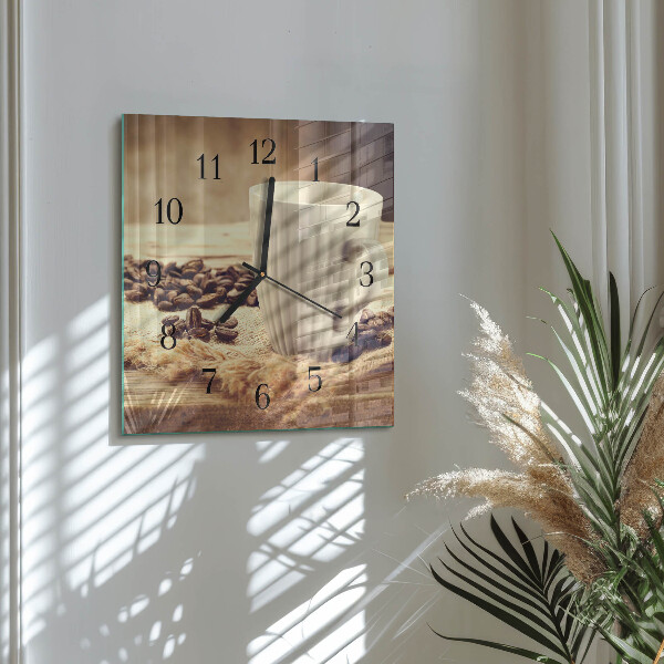 Wanduhr aus glas Kaffee