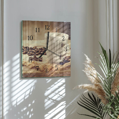 Wanduhr aus glas Kaffee