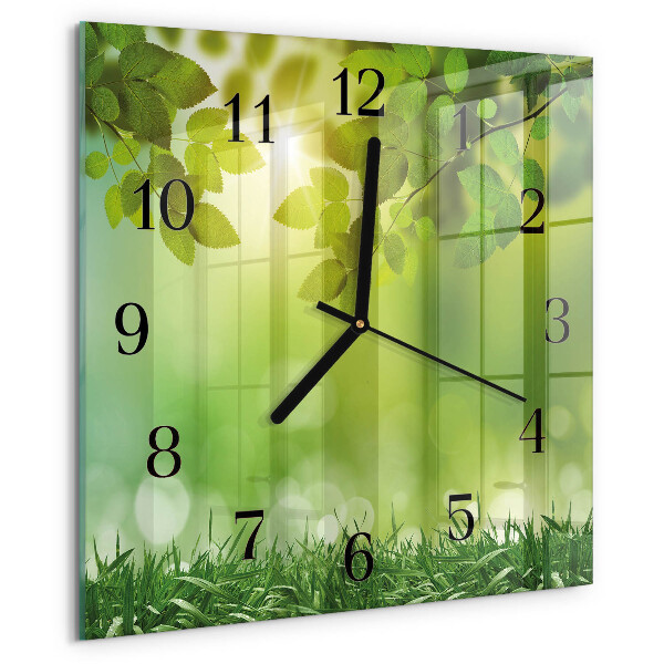 Wanduhr aus glas Frühling