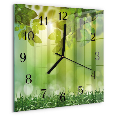 Wanduhr aus glas Frühling