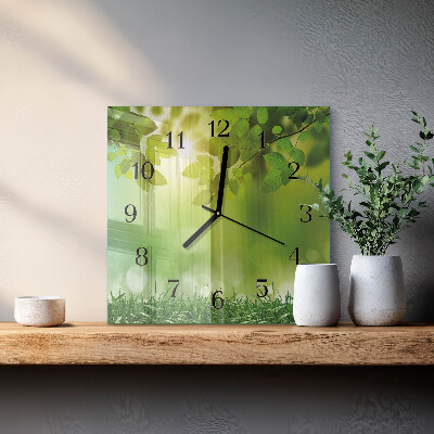 Wanduhr aus glas Frühling