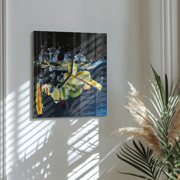 Wanduhr aus glas Obst