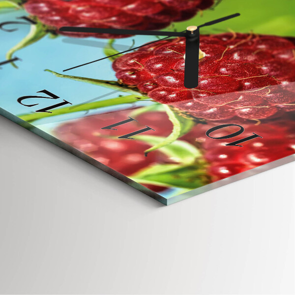 Wanduhr aus glas Himbeeren