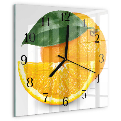 Wanduhr aus glas Orangen