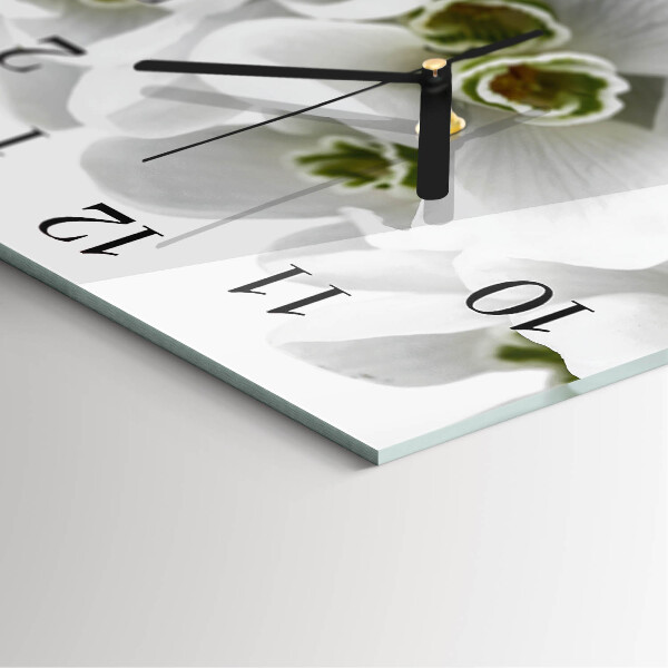 Wanduhr aus glas Blumen