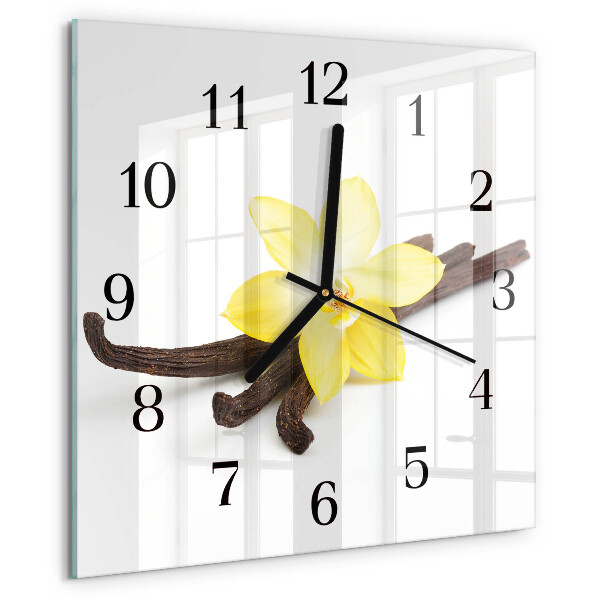 Wanduhr aus glas Vanilleorchidee