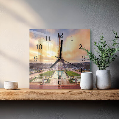 Wanduhr aus glas Eiffelturm