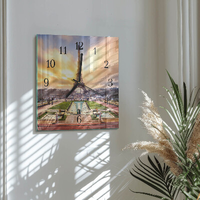 Wanduhr aus glas Eiffelturm