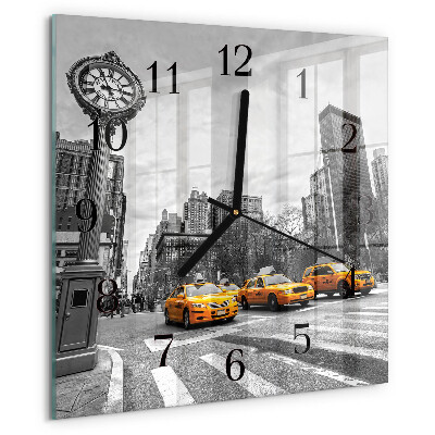 Wanduhr aus glas Taxi