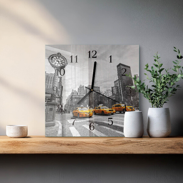 Wanduhr aus glas Taxi
