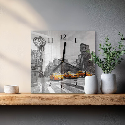 Wanduhr aus glas Taxi