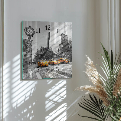 Wanduhr aus glas Taxi