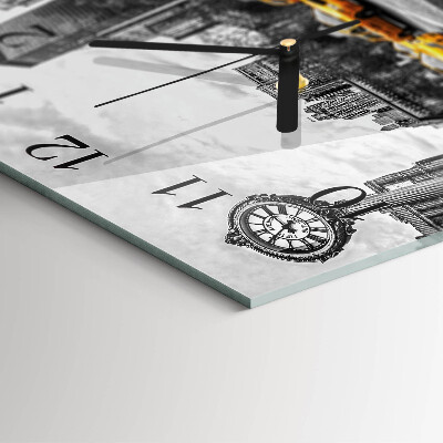 Wanduhr aus glas Taxi