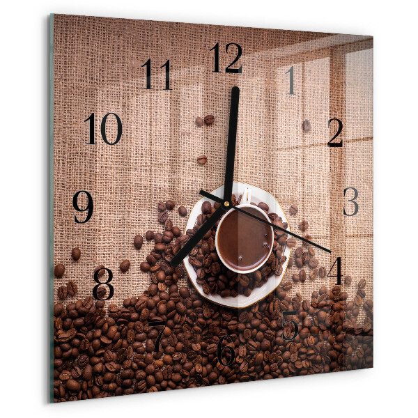 Wanduhr aus glas Kaffeebohnen