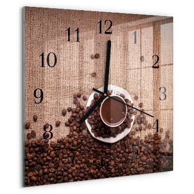 Wanduhr aus glas Kaffeebohnen