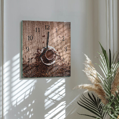 Wanduhr aus glas Kaffeebohnen