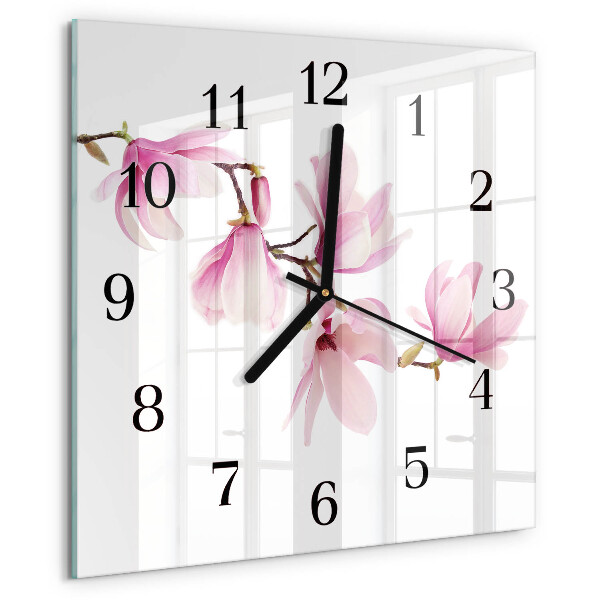 Wanduhr aus glas Magnolie